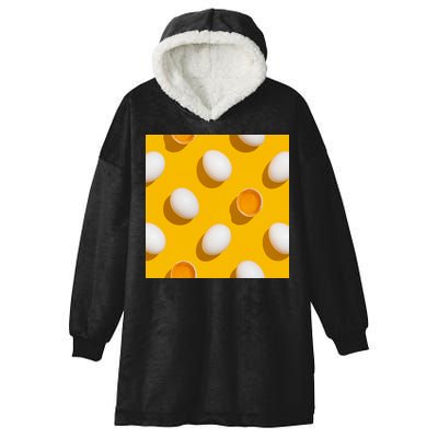 Chicken Eggs Pattern Hooded Wearable Blanket