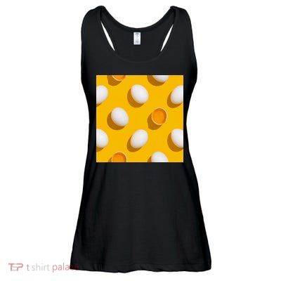 Chicken Eggs Pattern Ladies Essential Flowy Tank