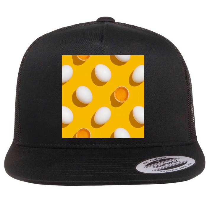 Chicken Eggs Pattern Flat Bill Trucker Hat
