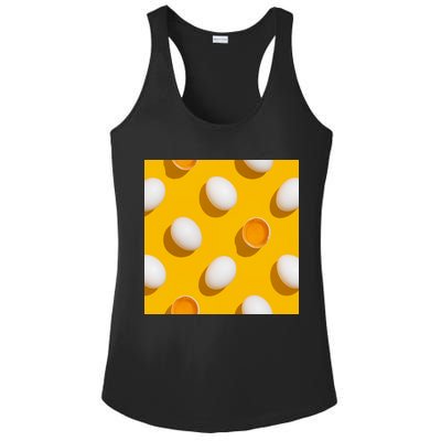 Chicken Eggs Pattern Ladies PosiCharge Competitor Racerback Tank