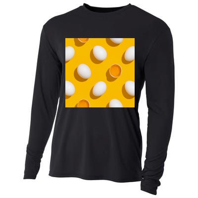 Chicken Eggs Pattern Cooling Performance Long Sleeve Crew