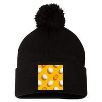 Chicken Eggs Pattern Pom Pom 12in Knit Beanie