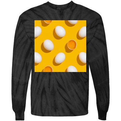 Chicken Eggs Pattern Tie-Dye Long Sleeve Shirt