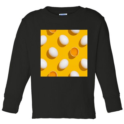 Chicken Eggs Pattern Toddler Long Sleeve Shirt