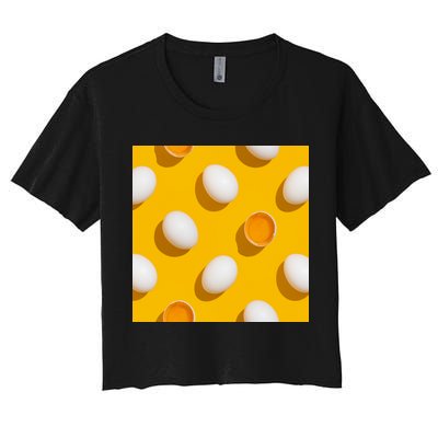 Chicken Eggs Pattern Crop Top