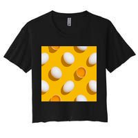 Chicken Eggs Pattern Crop Top