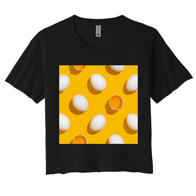 Chicken Eggs Pattern Crop Top