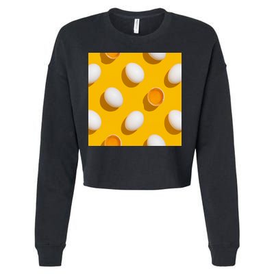 Chicken Eggs Pattern Cropped Pullover Crew