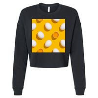 Chicken Eggs Pattern Cropped Pullover Crew
