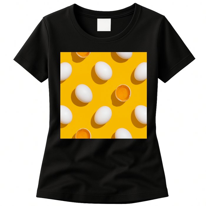 Chicken Eggs Pattern Womens T-Shirt