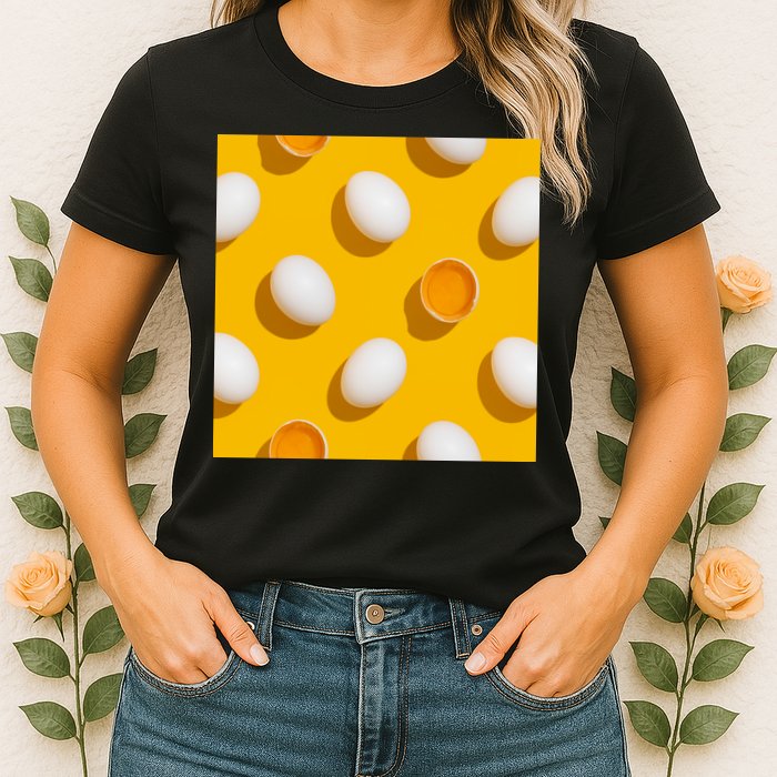 Chicken Eggs Pattern Womens T-Shirt