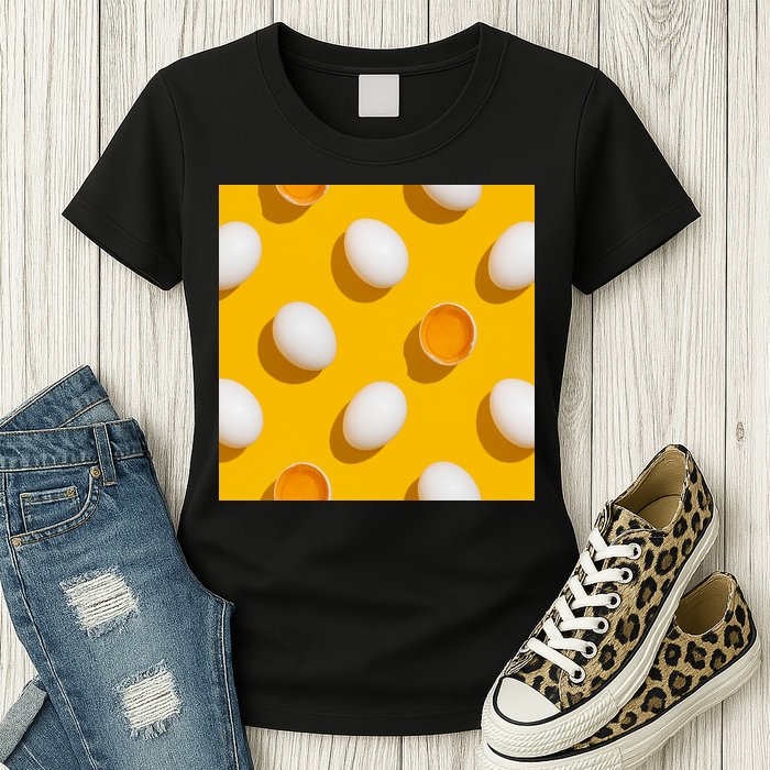 Chicken Eggs Pattern Womens T-Shirt