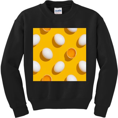 Chicken Eggs Pattern Kids Sweatshirt