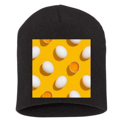 Chicken Eggs Pattern Short Acrylic Beanie