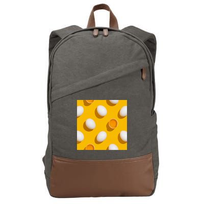 Chicken Eggs Pattern Cotton Canvas Backpack