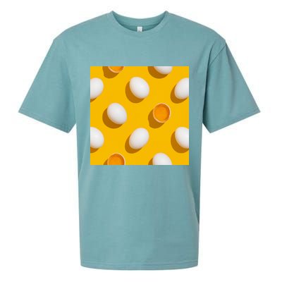 Chicken Eggs Pattern Sueded Cloud Jersey T-Shirt