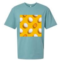 Chicken Eggs Pattern Sueded Cloud Jersey T-Shirt