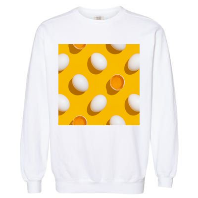 Chicken Eggs Pattern Garment-Dyed Sweatshirt