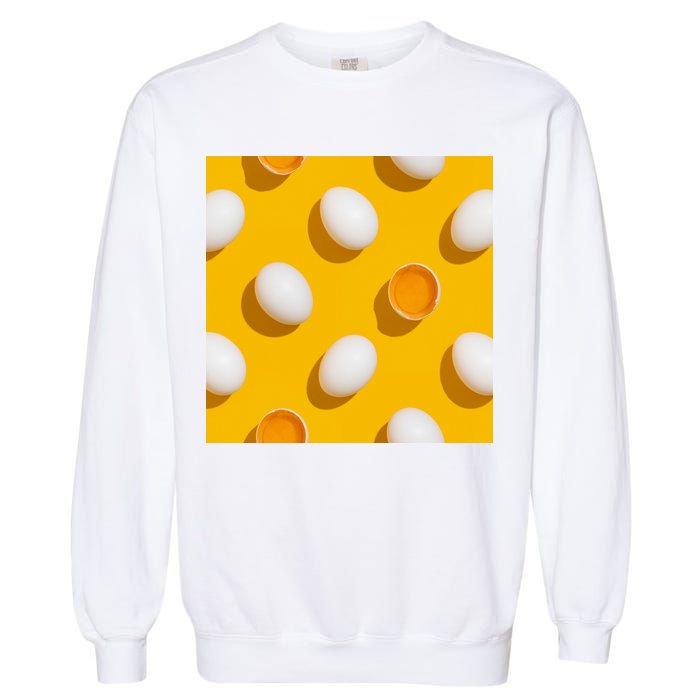 Chicken Eggs Pattern Garment-Dyed Sweatshirt