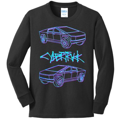 Cybertrucks Electric Pick Up Truck Selfdriving Technology Kids Long Sleeve Shirt