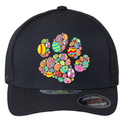 Colorful Egg Paw Print Funny Dog Cat Lovers Easter Day Gifts Flexfit Unipanel Trucker Cap