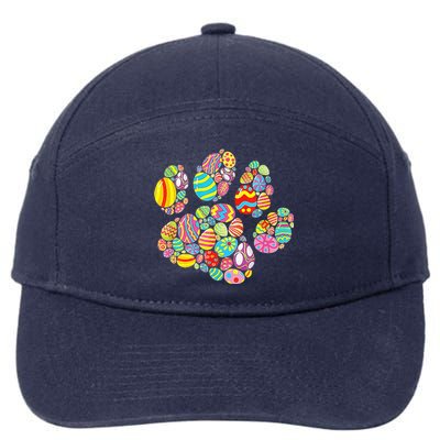 Colorful Egg Paw Print Funny Dog Cat Lovers Easter Day Gifts 7-Panel Snapback Hat