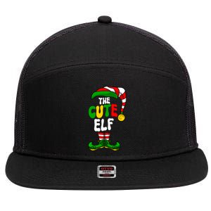 Cute Elf Pajama Matching Group Christmas Holiday 7 Panel Mesh Trucker Snapback Hat