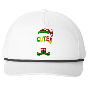 Cute Elf Pajama Matching Group Christmas Holiday Snapback Five-Panel Rope Hat