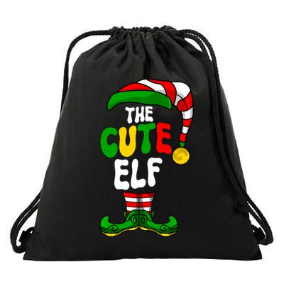 Cute Elf Pajama Matching Group Christmas Holiday Drawstring Bag