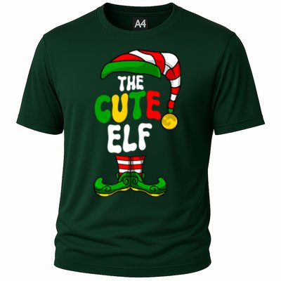 Cute Elf Pajama Matching Group Christmas Holiday Cooling Performance Crew T-Shirt