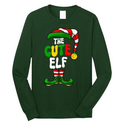 Cute Elf Pajama Matching Group Christmas Holiday Long Sleeve Shirt