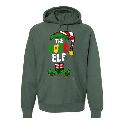 Cute Elf Pajama Matching Group Christmas Holiday Premium Hoodie