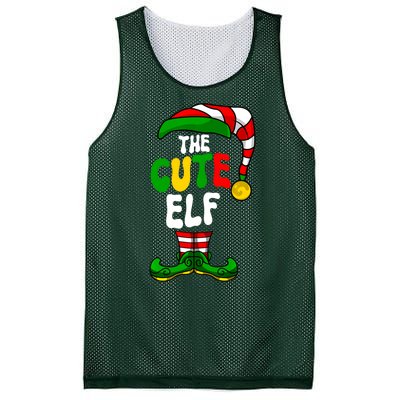 Cute Elf Pajama Matching Group Christmas Holiday Mesh Reversible Basketball Jersey Tank