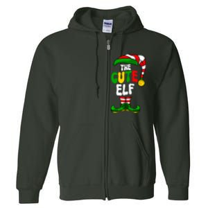 Cute Elf Pajama Matching Group Christmas Holiday Full Zip Hoodie