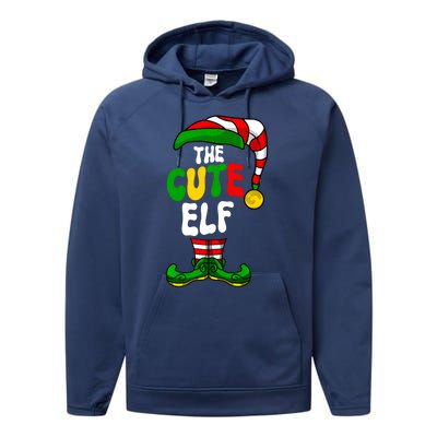 Cute Elf Pajama Matching Group Christmas Holiday Performance Fleece Hoodie