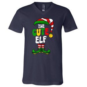 Cute Elf Pajama Matching Group Christmas Holiday V-Neck T-Shirt