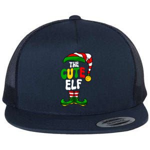 Cute Elf Pajama Matching Group Christmas Holiday Flat Bill Trucker Hat