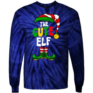 Cute Elf Pajama Matching Group Christmas Holiday Tie-Dye Long Sleeve Shirt