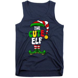 Cute Elf Pajama Matching Group Christmas Holiday Tank Top