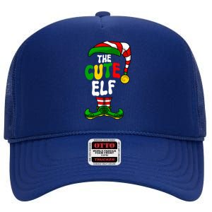 Cute Elf Pajama Matching Group Christmas Holiday High Crown Mesh Back Trucker Hat