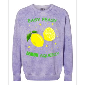 Cute Easy Peasy Lemon Squeezy Fun Summertime Lemonade Lover Gift Colorblast Crewneck Sweatshirt