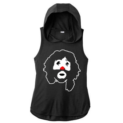 Cepillin Clown Red Nose Ladies PosiCharge Tri-Blend Wicking Draft Hoodie Tank