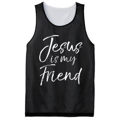 Christian Evangelism Quote Faith Gift Jesus Is My Friend Mesh Reversible Basketball Jersey Tank