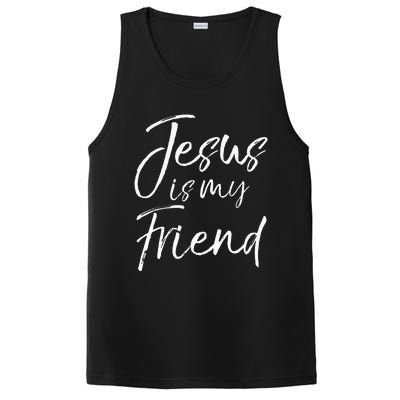 Christian Evangelism Quote Faith Gift Jesus Is My Friend PosiCharge Competitor Tank