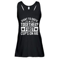 Coffee Enthusiasts Quote Want To Brew Together First CupS On Me Ladies Essential Flowy Tank