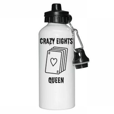 Crazy Eights Queen Card Game Playing Halloween Spooky Aluminum Water Bottle