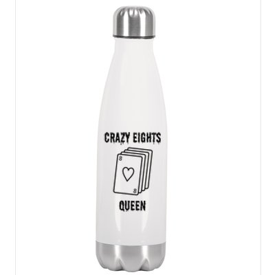 Crazy Eights Queen Card Game Playing Halloween Spooky Stainless Steel Insulated Water Bottle