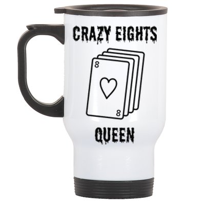 Crazy Eights Queen Card Game Playing Halloween Spooky Stainless Steel Travel Mug