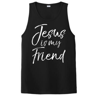 Christian Evangelism Quote Faith Gift Jesus is My Friend PosiCharge Competitor Tank