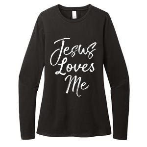 Christian Evangelism Quote Bible Verse Saying Jesus Loves Me Gift Womens CVC Long Sleeve Shirt